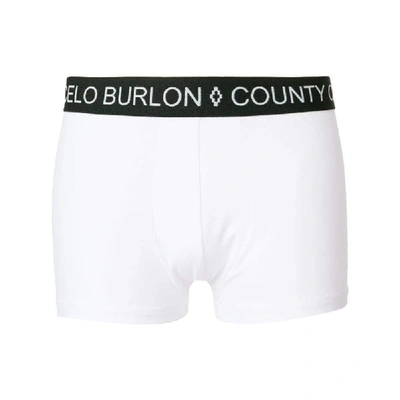 Shop Marcelo Burlon County Of Milan Marcelo Burlon Men's White Cotton Boxer