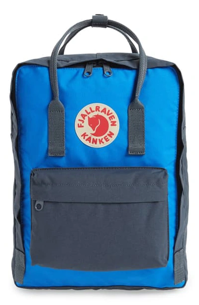 Shop Fjall Raven Kanken Water Resistant Backpack In Graphite-un Blue