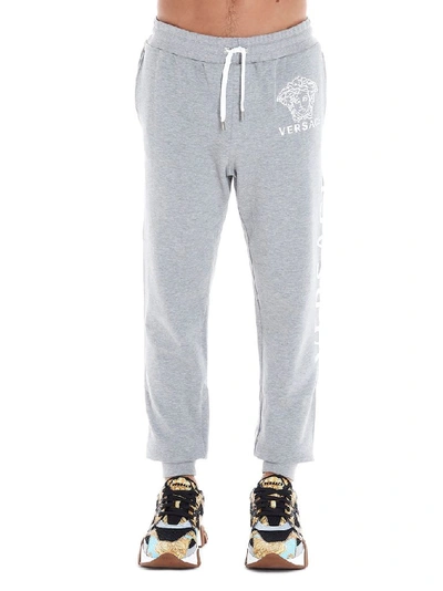 Shop Versace Men's Grey Cotton Joggers