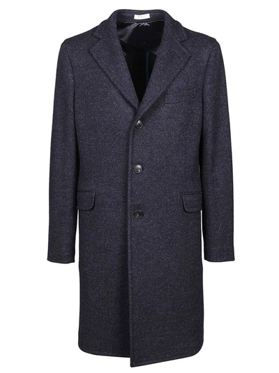 Shop Boglioli Men's Blue Wool Coat