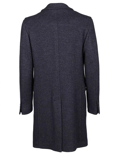 Shop Boglioli Men's Blue Wool Coat