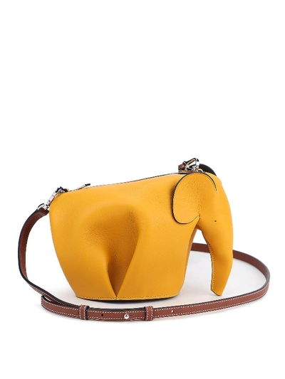 Shop Loewe Elephant Mini Bag In Dark Yellow