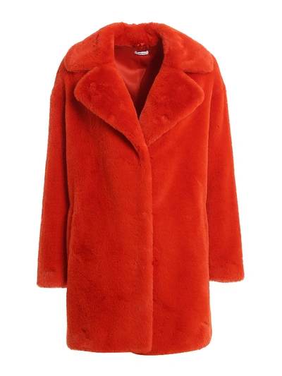 Shop P.a.r.o.s.h Eco Fur Coat In Red