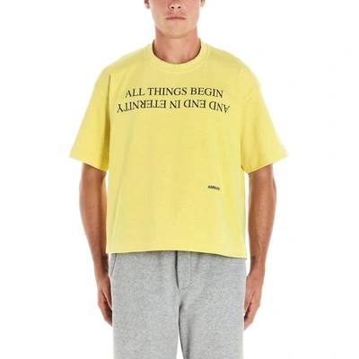 Shop Ambush Men's Yellow Cotton T-shirt