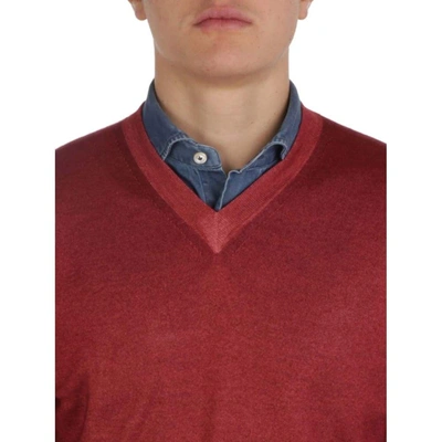 Shop Cruciani Men's Burgundy Cashmere Sweater