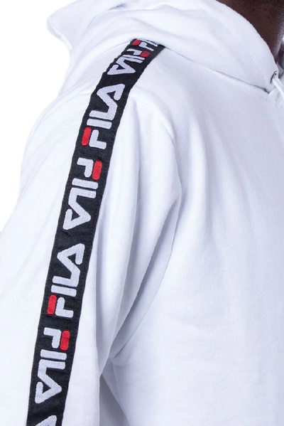 Shop Fila Men's White Cotton Sweatshirt