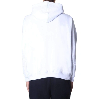 Shop Msgm Men's White Cotton Sweatshirt