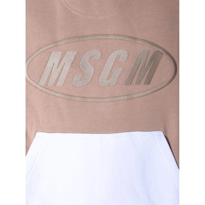 Shop Msgm Men's White Cotton Sweatshirt