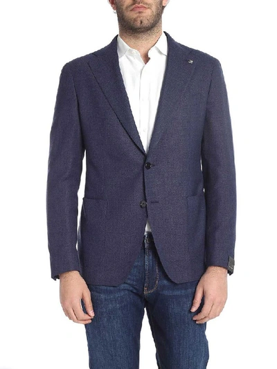 Shop Tagliatore Men's Blue Wool Blazer