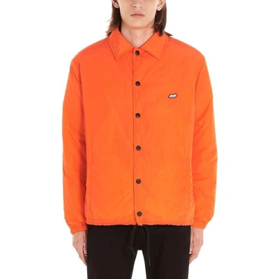 Msgm Overshirt Patch Jacket In Orange