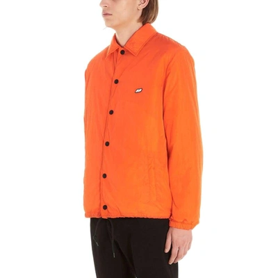 Msgm Overshirt Patch Jacket In Orange