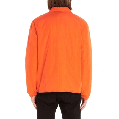Shop Msgm Men's Orange Polyamide Outerwear Jacket