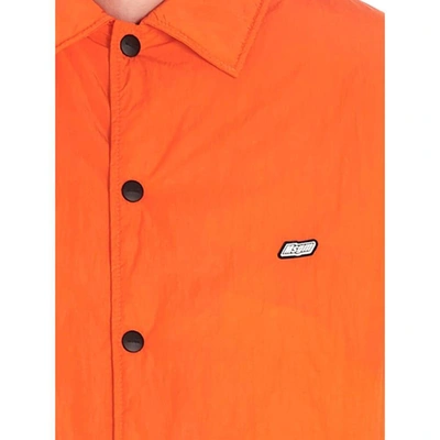 Msgm Overshirt Patch Jacket In Orange