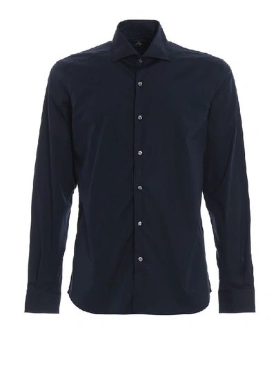 Shop Fay Men's Blue Cotton Shirt