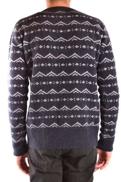 Shop Dondup Men's Blue Wool Sweater