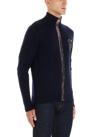 Shop Fendi Men's Blue Wool Sweatshirt