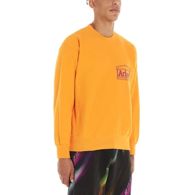 Shop Aries Arise Men's Orange Cotton Sweatshirt