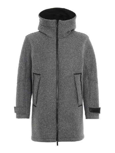 Shop Hogan Men's Grey Wool Coat
