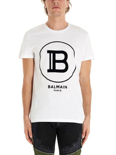 Shop Balmain Men's White Cotton T-shirt