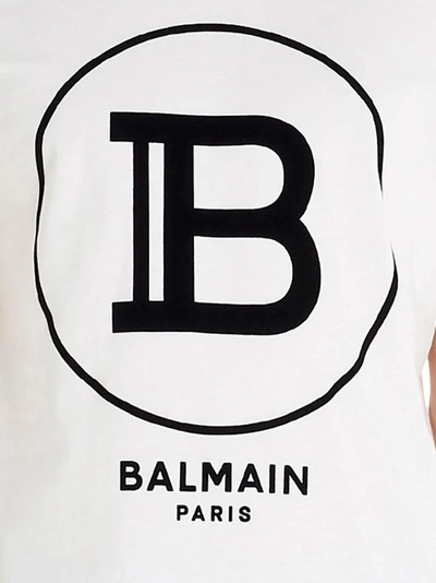 Shop Balmain Men's White Cotton T-shirt