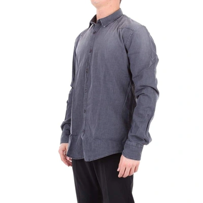 Shop Aglini Men's Grey Cotton Shirt