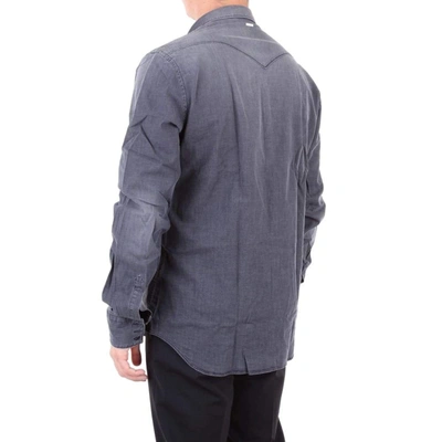 Shop Aglini Men's Grey Cotton Shirt