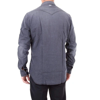 Shop Aglini Men's Grey Cotton Shirt
