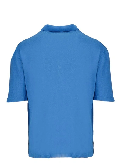 Shop Laneus Men's Light Blue Cotton Polo Shirt