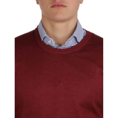 Shop Lamberto Losani Men's Burgundy Cashmere Sweater