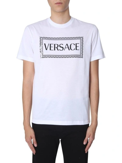 Shop Versace Men's White Cotton T-shirt