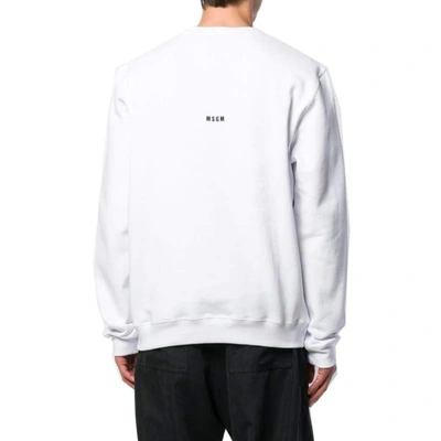 Shop Msgm Men's White Cotton Sweater
