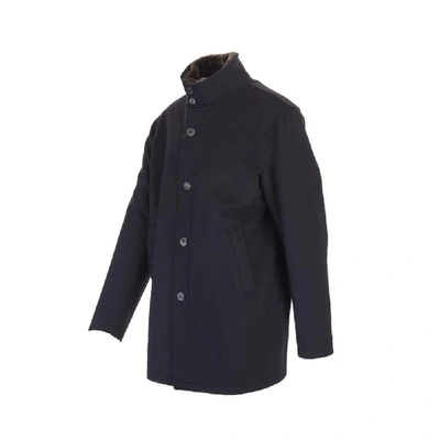 Shop Herno Men's Blue Nylon Coat