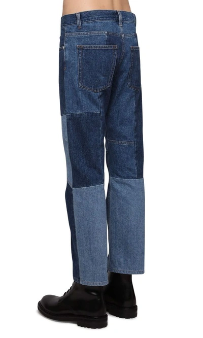 Shop Alexander Mcqueen Men's Blue Cotton Jeans