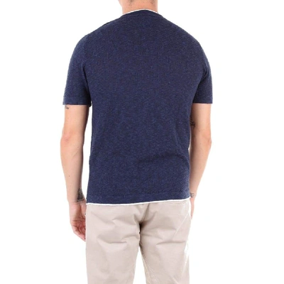 Shop Altea Men's Blue Linen T-shirt