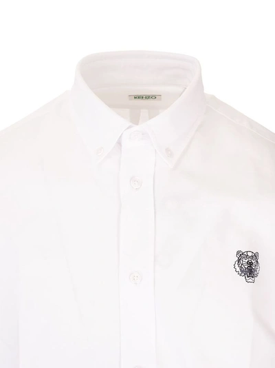 Shop Kenzo Men's White Cotton Shirt