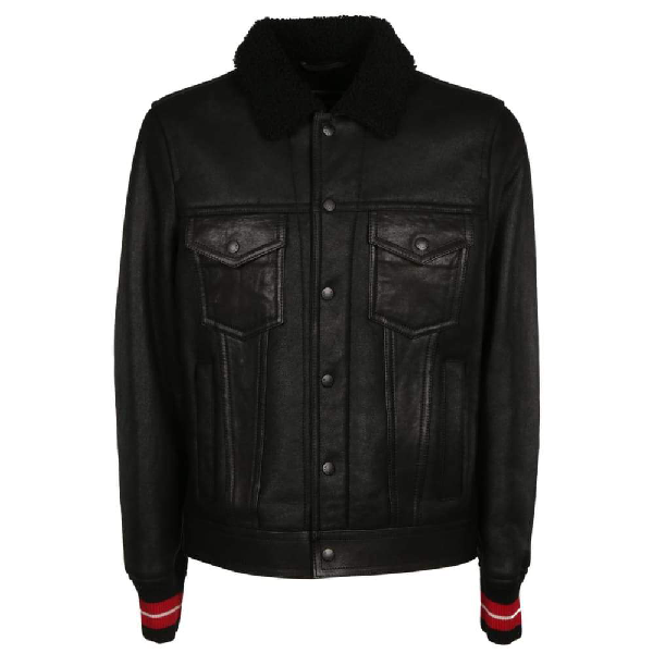 tommy hilfiger black leather jacket