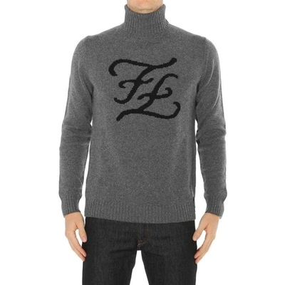 Shop Fendi Men's Grey Wool Sweater