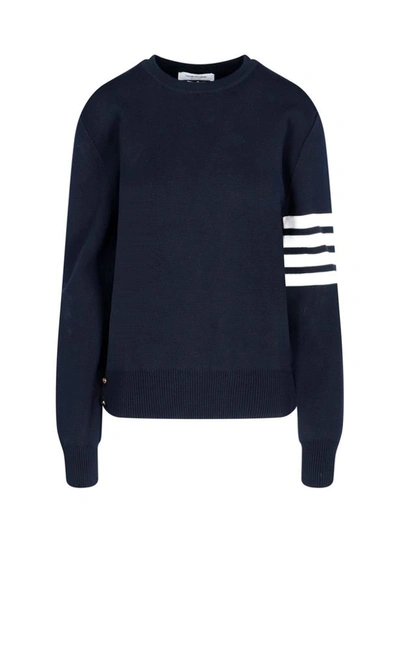 Shop Thom Browne Men's Blue Other Materials Sweater