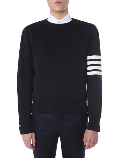 Shop Thom Browne Men's Blue Other Materials Sweater