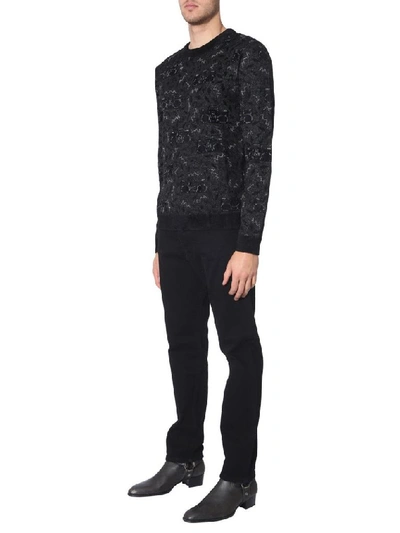 Shop Saint Laurent Men's Black Viscose Sweater