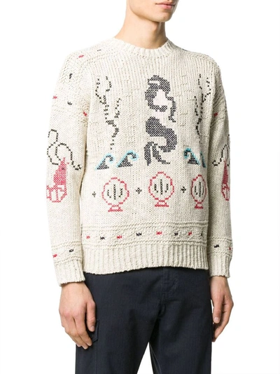 Shop Kenzo Men's White Cotton Sweater