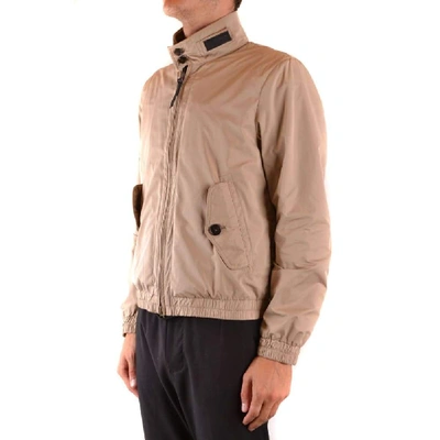 Shop Woolrich Men's Beige Polyamide Outerwear Jacket