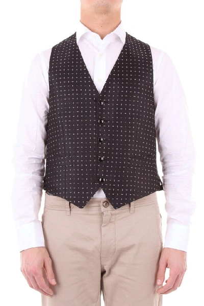 Shop Canali Men's Black Silk Vest
