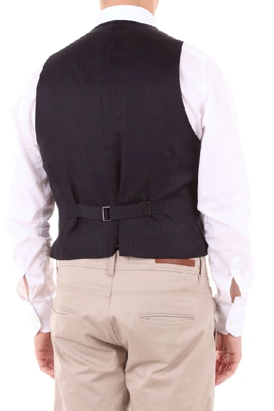 Shop Canali Men's Black Silk Vest