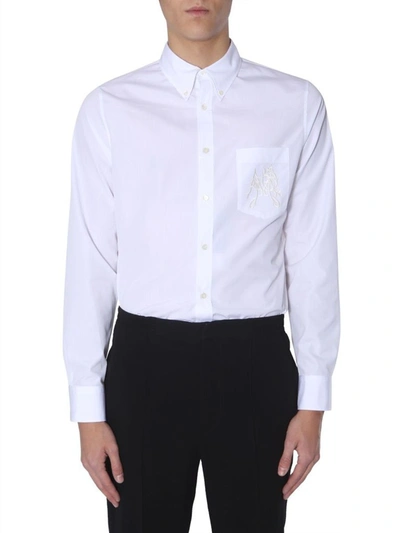 Shop Alexander Mcqueen Men's White Cotton Shirt