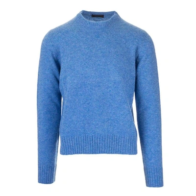 Shop Prada Men's Light Blue Wool Sweater