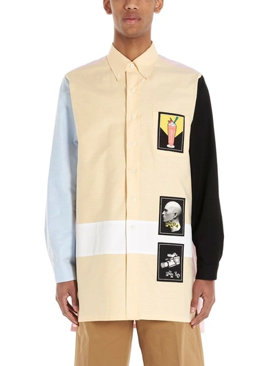 Shop Prada Men's Yellow Cotton Shirt