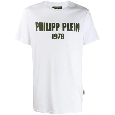 Shop Philipp Plein Men's White Cotton T-shirt