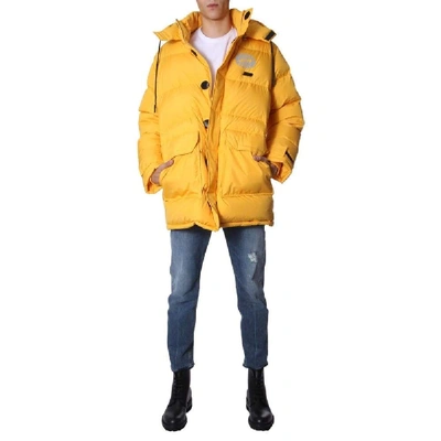 Shop Mcq By Alexander Mcqueen Men's Yellow Polyamide Down Jacket