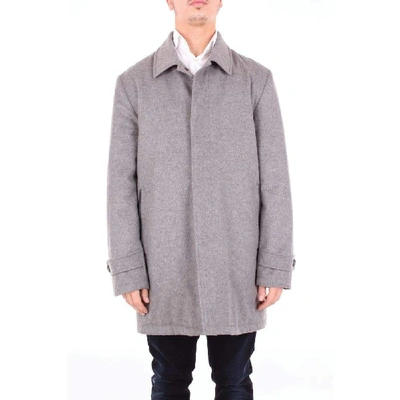 Shop Isaia Men's Grey Wool Coat